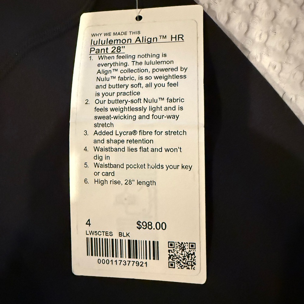 lululemon athletica Black Align High-Rise Leggings - Size 4 NWT - Picture 2 of 3
